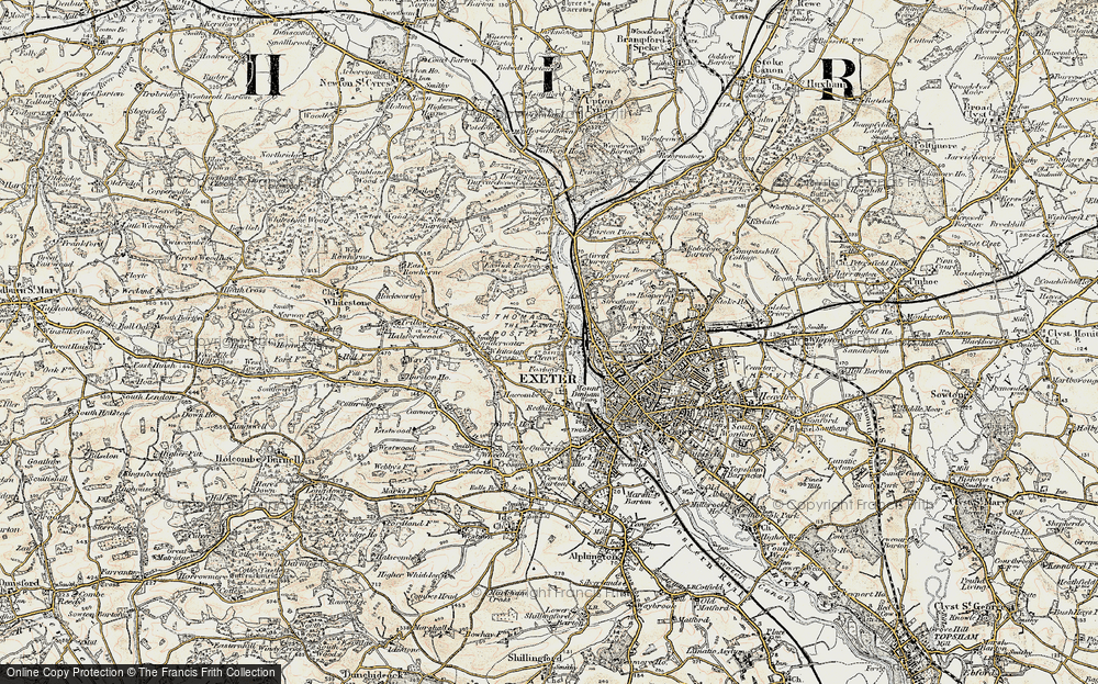 Old Map of Exwick, 1899 in 1899