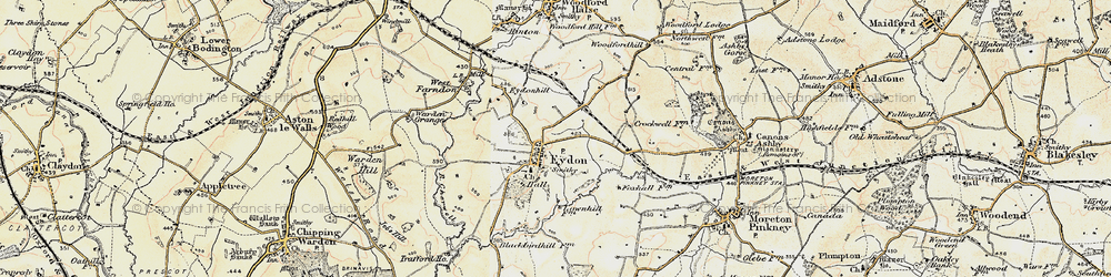 Old map of Eydon in 1898-1901
