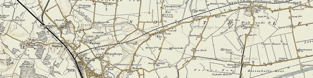 Old map of Eye in 1901-1902