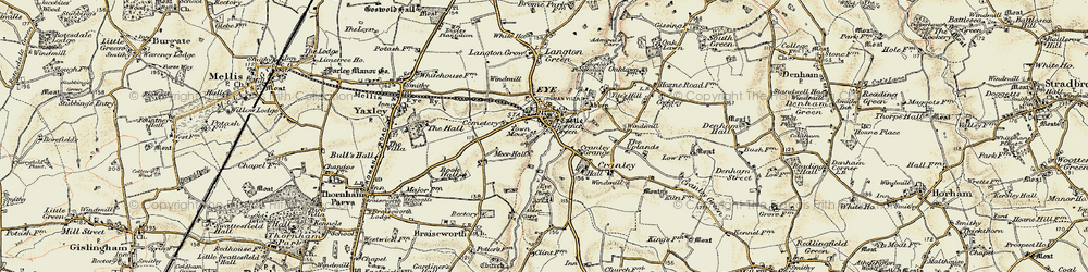 Old map of Eye in 1901