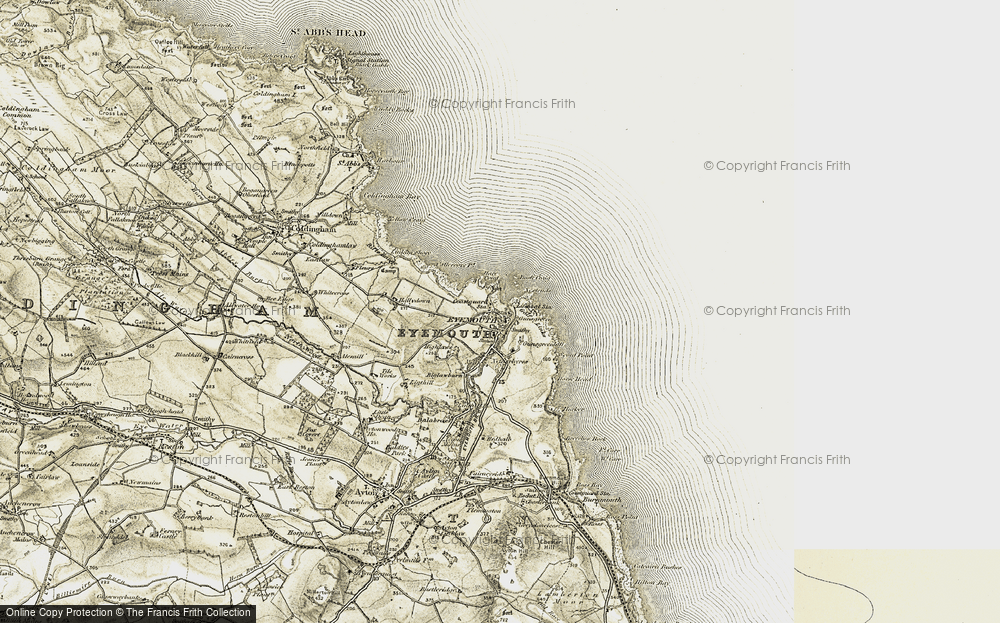 OLD ORDNANCE SURVEY MAPS EYEMOUTH BERWICKSHIRE 1898 GODFREY EDITION NEW 