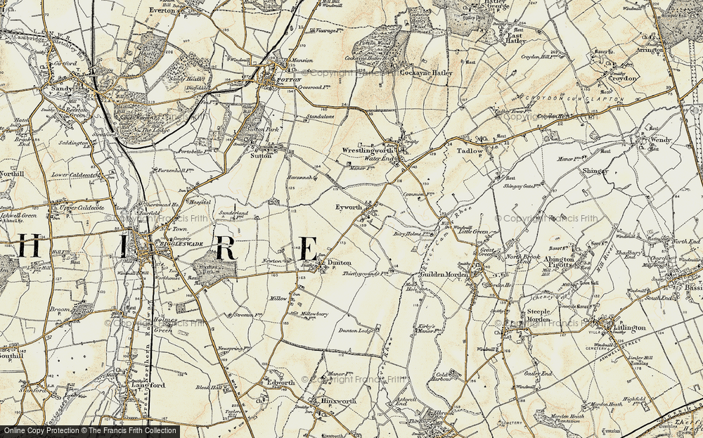 Old Map of Eyeworth, 1898-1901 in 1898-1901