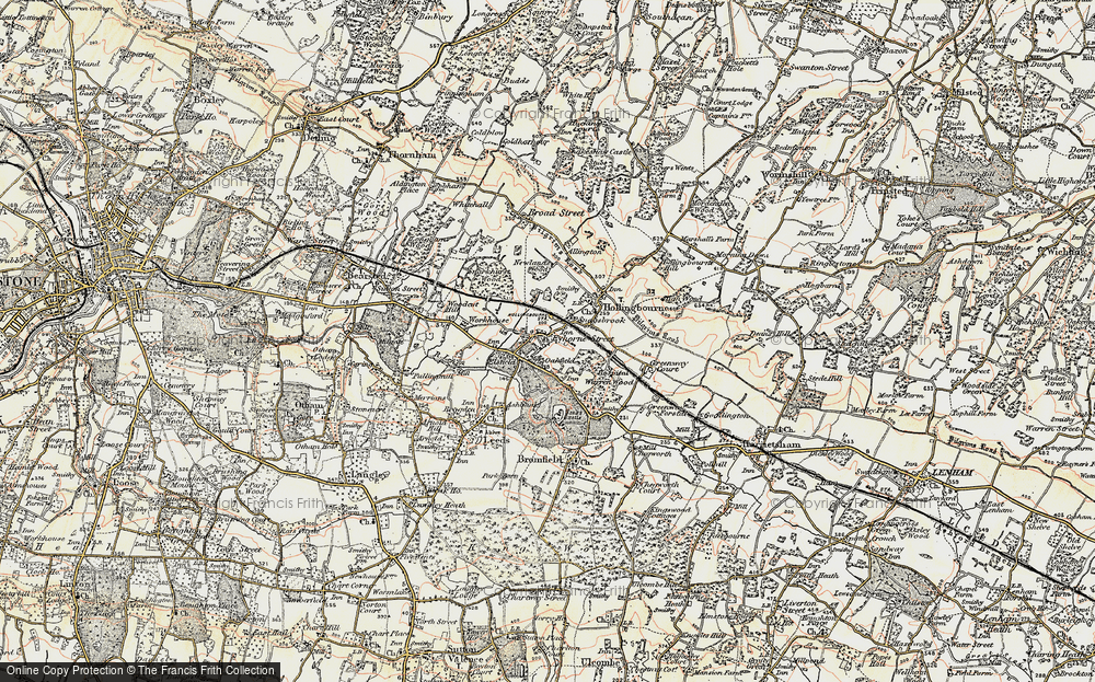 Old Map of Eyhorne Street, 1897-1898 in 1897-1898