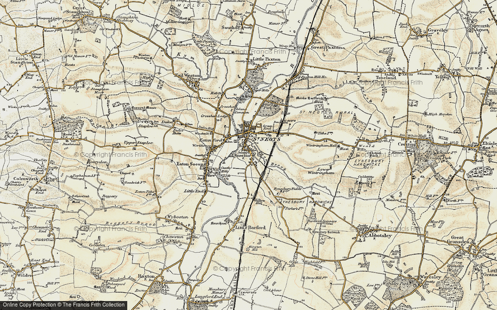 Old Map of Eynesbury, 1898-1901 in 1898-1901