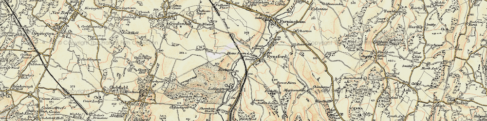 Old map of Eynsford in 1897-1898
