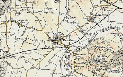 Old map of Eynsham in 1898-1899