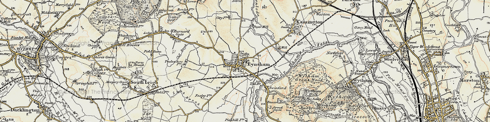 Old map of Eynsham in 1898-1899