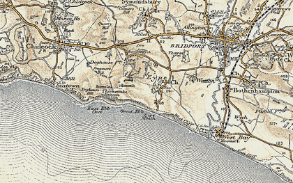 Old map of Eype in 1899