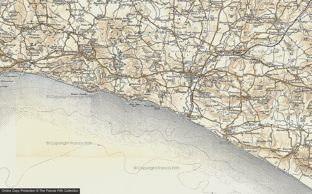 Old Map of Eype's Mouth, 1899 in 1899