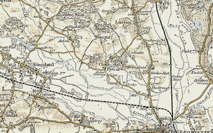 Old map of Eyton in 1900-1903