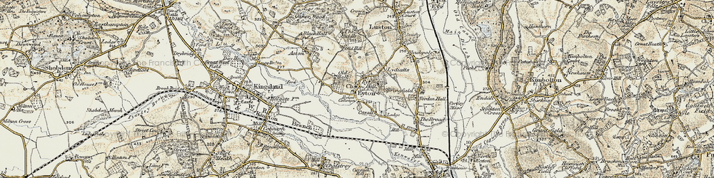 Old map of Eyton in 1900-1903
