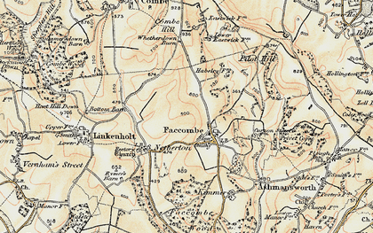 Old map of Faccombe in 1897-1900