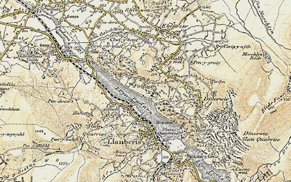 Old map of Fachwen in 1903-1910