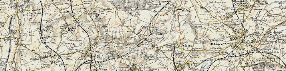 Old map of Fackley in 1902-1903
