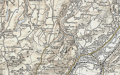 Old map of Fagwyr in 1900-1901