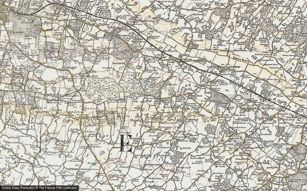 Old Map of Fairbourne Heath, 1897-1898 in 1897-1898