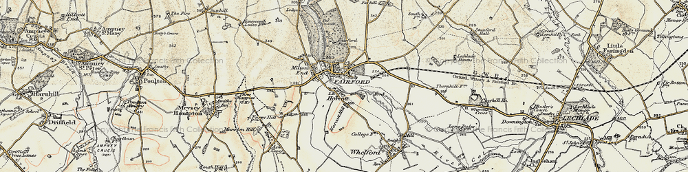 Old map of Fairford in 1898-1899