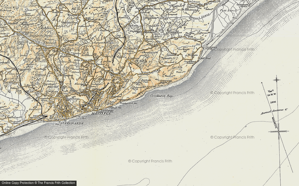 Old Map of Fairlight Glen, 1898 in 1898