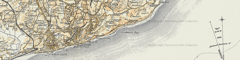 Old map of Fairlight Glen in 1898