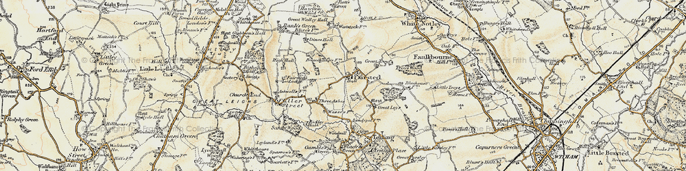Old map of Fairstead in 1898-1899