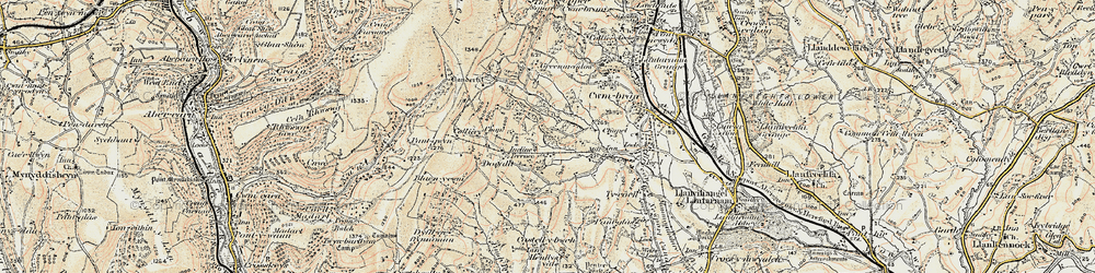 Old map of Fairwater in 1899-1900