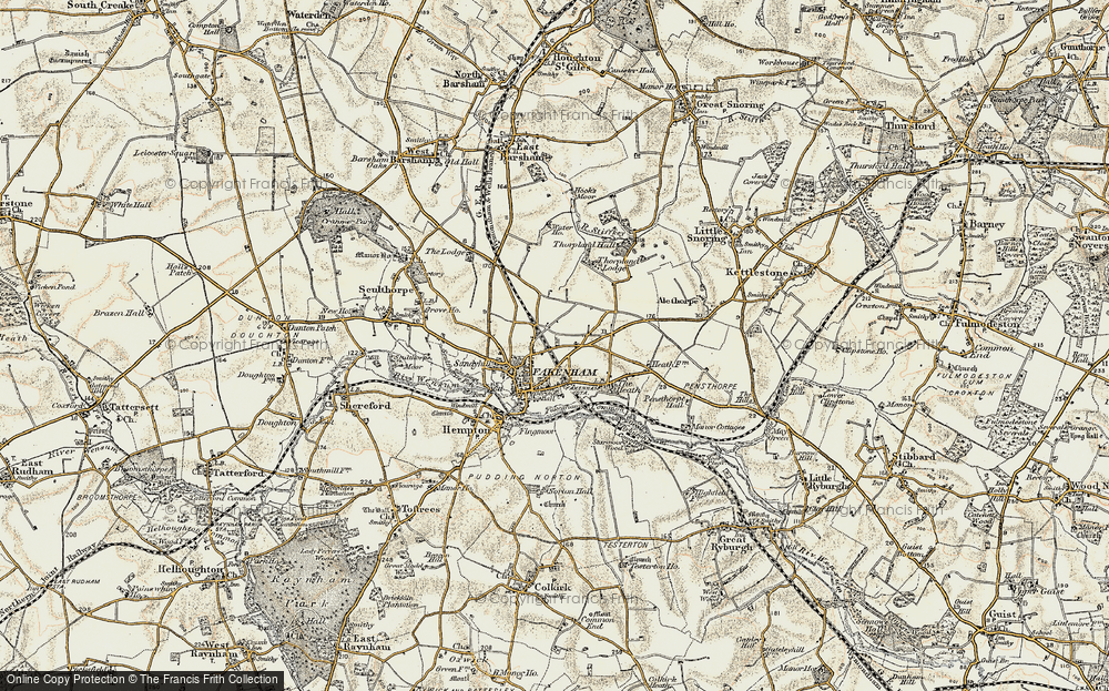 Old Map of Fakenham, 1901-1902 in 1901-1902