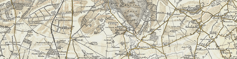 Old map of Euston Park in 1901
