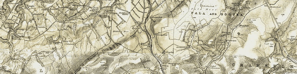 Old map of Falahill in 1903-1904