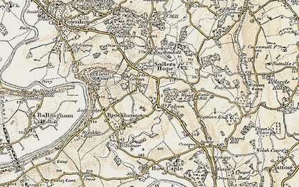 Old map of Falcon in 1899-1900