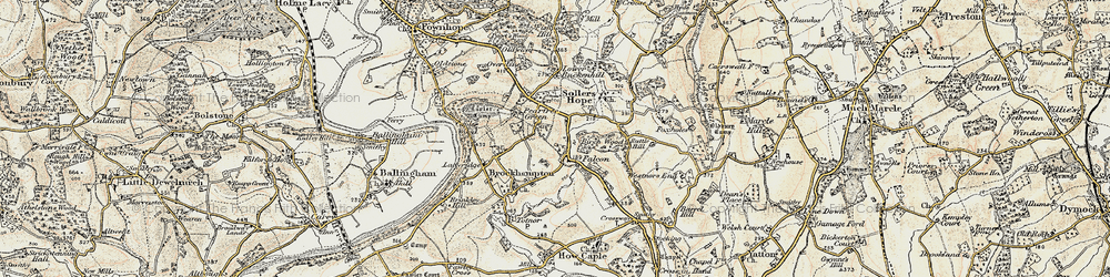 Old map of Falcon in 1899-1900