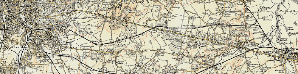 Old map of Falconwood in 1897-1902