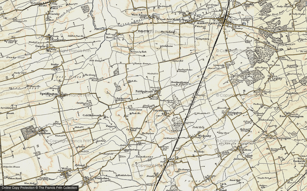 Old Map of Historic Map covering Buslingthorpe Wood in 1902-1903