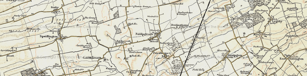 Old map of Buslingthorpe Wood in 1902-1903