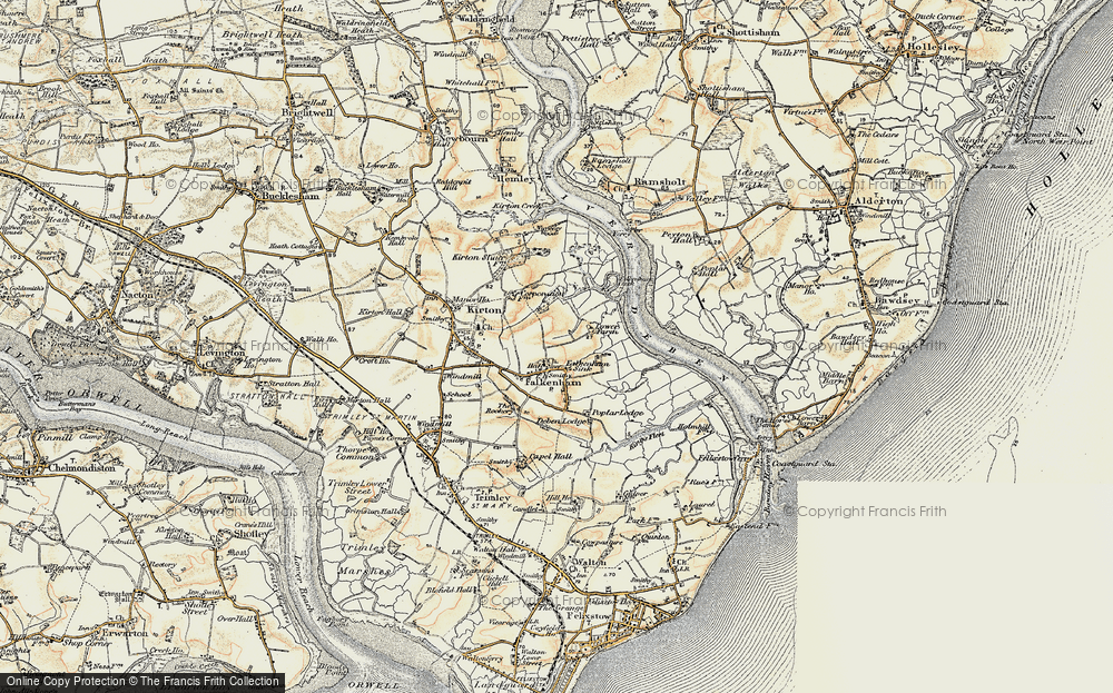 Old Map of Falkenham, 1898-1901 in 1898-1901