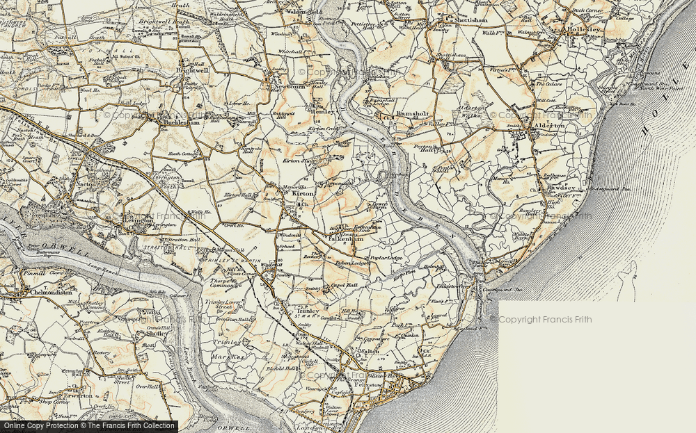 Old Map of Falkenham Sink, 1898-1901 in 1898-1901