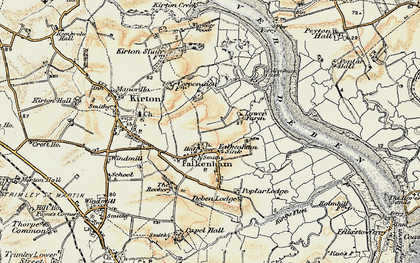 Old map of Falkenham Sink in 1898-1901