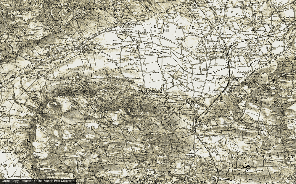 Old Map of Historic Map covering Arraty Craigs in 1906-1908