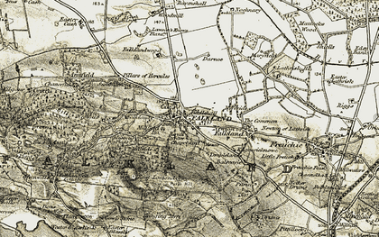 Old map of Falkland in 1906-1908