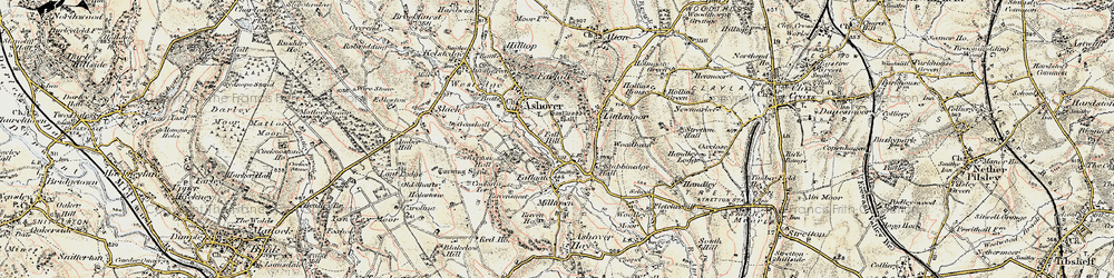 Old map of Fallgate in 1902-1903