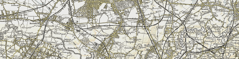 Old map of Fallowfield in 1903