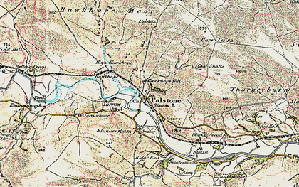 Old map of Falstone in 1901-1904