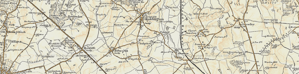 Old map of Fancott in 1898-1899