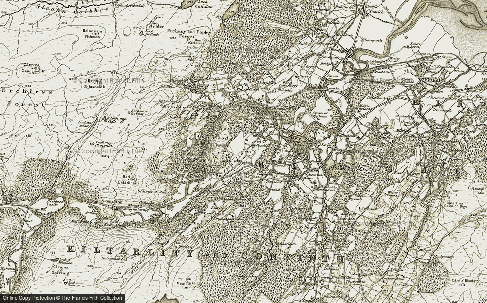Old Map of Historic Map covering Bredaig in 1908-1912