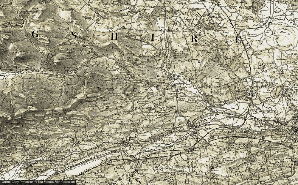 Old Map of Historic Map covering Broadside in 1904-1907