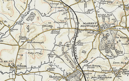 Old map of Far Coton in 1901-1903