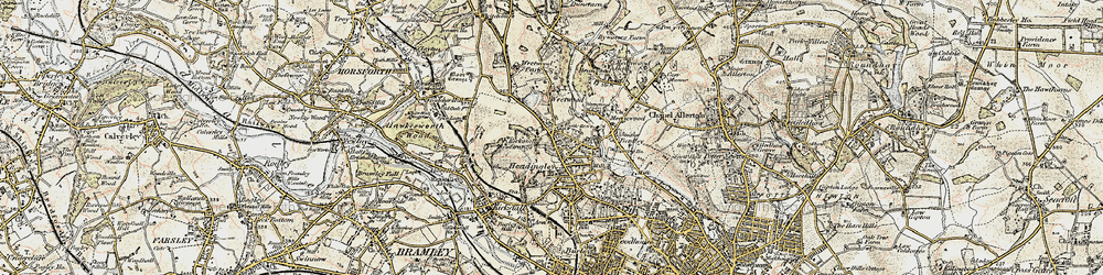 Old map of Far Headingley in 1903-1904