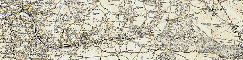 Old map of Far Oakridge in 1898-1899