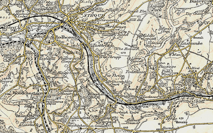 Old map of Far Thrupp in 1898-1900