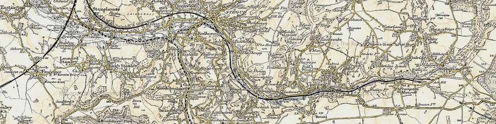 Old map of Far Thrupp in 1898-1900