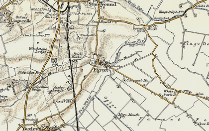 Old map of Farcet in 1901-1902